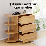 NNEDSZ Artiss Chest of 3 Drawers Storage Cabinet 3 Shelves Pine