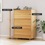 NNEDSZ Artiss Chest of 3 Drawers Storage Cabinet 3 Shelves Pine
