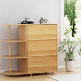 NNEDSZ Artiss Chest of 3 Drawers Storage Cabinet 3 Shelves Pine