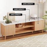 NNEDSZ Artiss TV Cabinet Entertainment Unit Stand 180CM Pine White