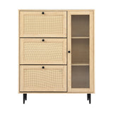 NNEDSZ Artiss Shoe Rack Cabinet 3 Flip-out Drawers Pine