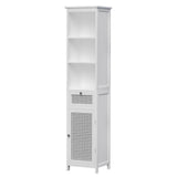 NNEDSZ Artiss Bathroom Cabinet Storage 161cm White Rattan Tallboy Toilet Cupboard