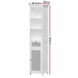 NNEDSZ Artiss Bathroom Cabinet Storage 161cm White Rattan Tallboy Toilet Cupboard