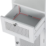 NNEDSZ Artiss Bathroom Cabinet Storage 161cm White Rattan Tallboy Toilet Cupboard