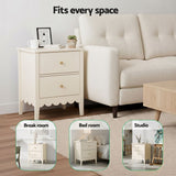 Artiss 2x Bedside Table 2 Drawers Bedroom Storage Nightstand White
