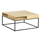 NNEDSZ Artiss Coffee Table Storage Shelf Metal Frame