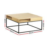 NNEDSZ Artiss Coffee Table Storage Shelf Metal Frame