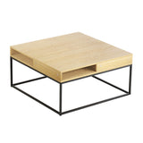 NNEDSZ Artiss Coffee Table Storage Shelf Metal Frame