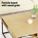NNEDSZ Artiss Coffee Table Storage Shelf Metal Frame