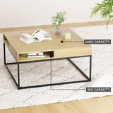 NNEDSZ Artiss Coffee Table Storage Shelf Metal Frame