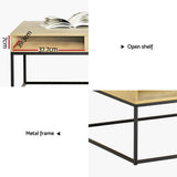 NNEDSZ Artiss Coffee Table Storage Shelf Metal Frame