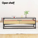 NNEDSZ Coffee Table 2 Drawers Glass Tabletop Pine