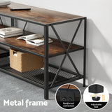 NNEDSZ Artiss Entertainment Unit TV Stand 3-tier Display Shelves Vintage Rustic Walnut