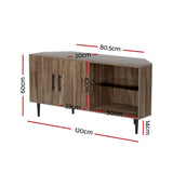 NNEDSZ Corner Entertainment Unit Stand TV Cabinet Open Storage Shelf 120CM