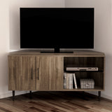 NNEDSZ Corner Entertainment Unit Stand TV Cabinet Open Storage Shelf 120CM