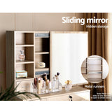 NNEDSZ Artiss Dressing Table Stool Set Sliding Mirror Oak Diane