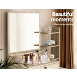 NNEDSZ Artiss Dressing Table Stool Set 4 Drawers Oak