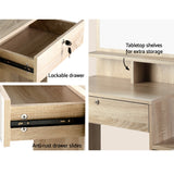 NNEDSZ Artiss Dressing Table Stool Set 4 Drawers Oak