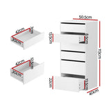 NNEDSZ Artiss 6 Chest of Drawers Dresser Tallboy White