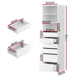 NNEDSZ Artiss 6 Chest of Drawers Tallboy Cabinet White