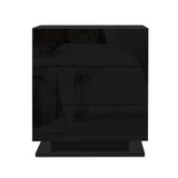 Artiss 2x Bedside Table LED 3 Drawers - MORI Black
