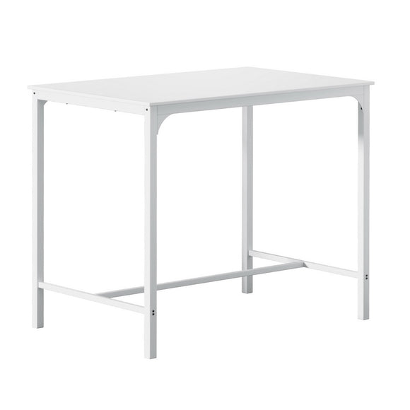 NNEDSZ Artiss Bar Table Dining Desk High Kitchen Shelf Metal Legs Cafe Pub White