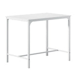 NNEDSZ Artiss Bar Table Dining Desk High Kitchen Shelf Metal Legs Cafe Pub White