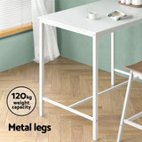NNEDSZ Artiss Bar Table Dining Desk High Kitchen Shelf Metal Legs Cafe Pub White