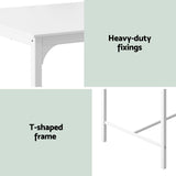 NNEDSZ Artiss Bar Table Dining Desk High Kitchen Shelf Metal Legs Cafe Pub White