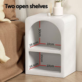 NNEDSZ Artiss Bedside Table Shelves Side End Table Storage Nightstand White ARCHED