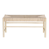 NNEDSZ Dining Bench Paper Rope Seat Wooden Chair 100cm