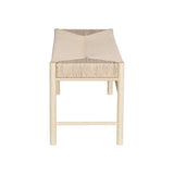 NNEDSZ Dining Bench Paper Rope Seat Wooden Chair 100cm