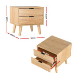 NNEDSZ Bedside Table 2 Drawers - Pine