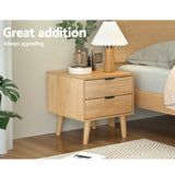 NNEDSZ Bedside Table 2 Drawers - Pine