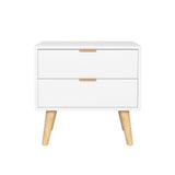 NNEDSZ Artiss Bedside Table 2 Drawers - White