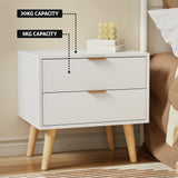 NNEDSZ Artiss Bedside Table 2 Drawers - White