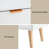 NNEDSZ Artiss Bedside Table 2 Drawers - White