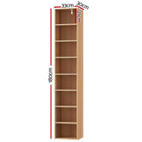 NNEDSZ Artiss Bookshelf 8 Tiers MILO Pine