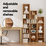 NNEDSZ Artiss Bookshelf 8 Tiers MILO Pine