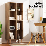 NNEDSZ Artiss Bookshelf Bookcase 4 Tiers LEOR Walnut