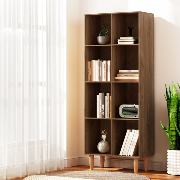NNEDSZ Artiss Bookshelf Bookcase 4 Tiers LEOR Walnut