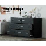 NNEDSZ Artiss 6 Chest of Drawers - VEDA Black