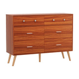 NNEDSZ Artiss 6 Chest of Drawers Storage Cabinet Walnut