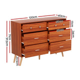 NNEDSZ Artiss 6 Chest of Drawers Storage Cabinet Walnut