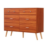 NNEDSZ Artiss 6 Chest of Drawers Storage Cabinet Walnut