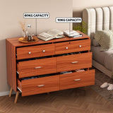 NNEDSZ Artiss 6 Chest of Drawers Storage Cabinet Walnut