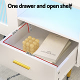 NNEDSZ Artiss LED Coffee Table Shelf Drawer Storage White