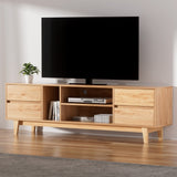 NNEDSZ Entertainment Unit Stand TV Cabinet Storage Drawer Shelf 180cm Wooden