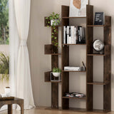 NNEDSZ Artiss Tree-Shaped Bookshelf ROMI Walnut