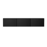 NNEDSZ Floating Entertainment Unit TV Cabinet High Glossy Black 3 Cabinets 200CM